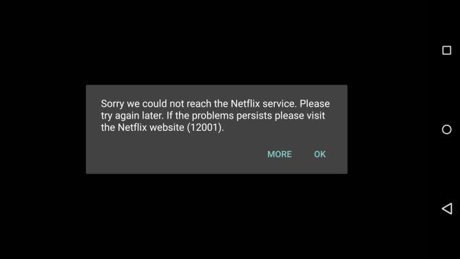 Como corrigir o código de erro Netflix 12001
