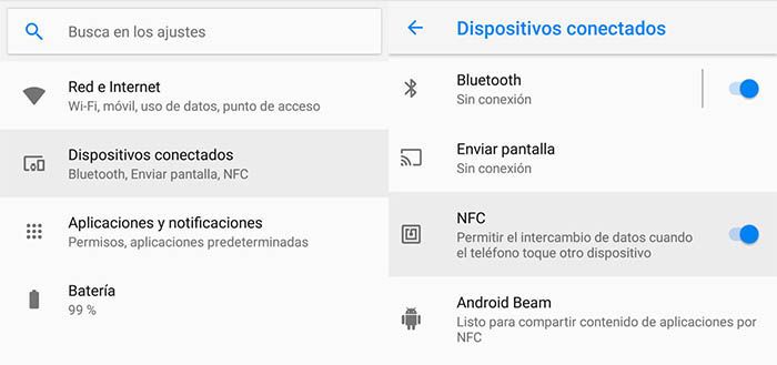 Como desactivar o NFC nos telefones Android