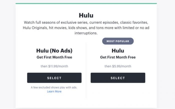 Como remover anúncios com a opçăo "Sem Anúncios" do Hulu