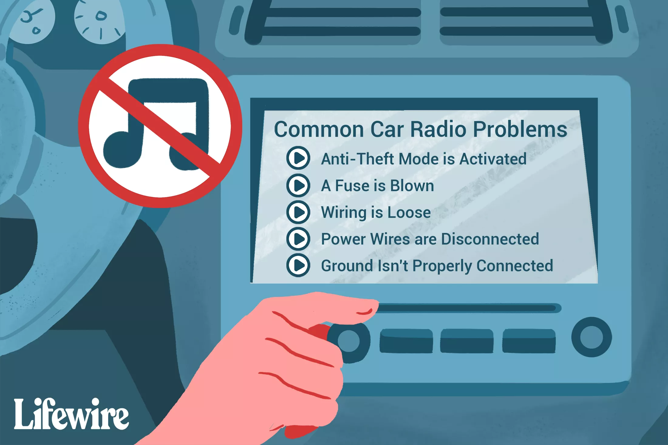 Porque é que o rádio do carro năo liga?