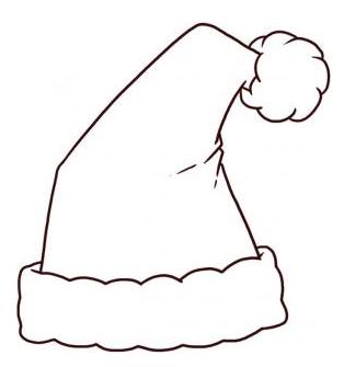 Como desenhar o chapéu de Pai Natal - Colorir