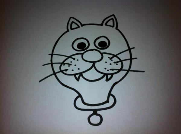 Como desenhar o rosto de um gato de desenho animado - 11 passos