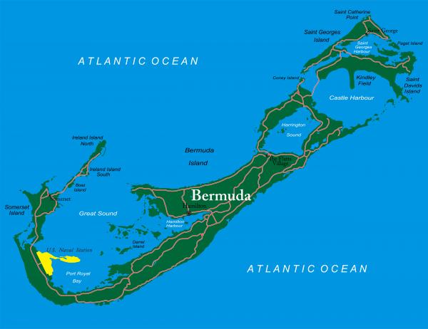 Onde estão as Ilhas Bermudas - com mapa