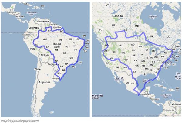 Que país é maior no Brasil ou nos Estados Unidos