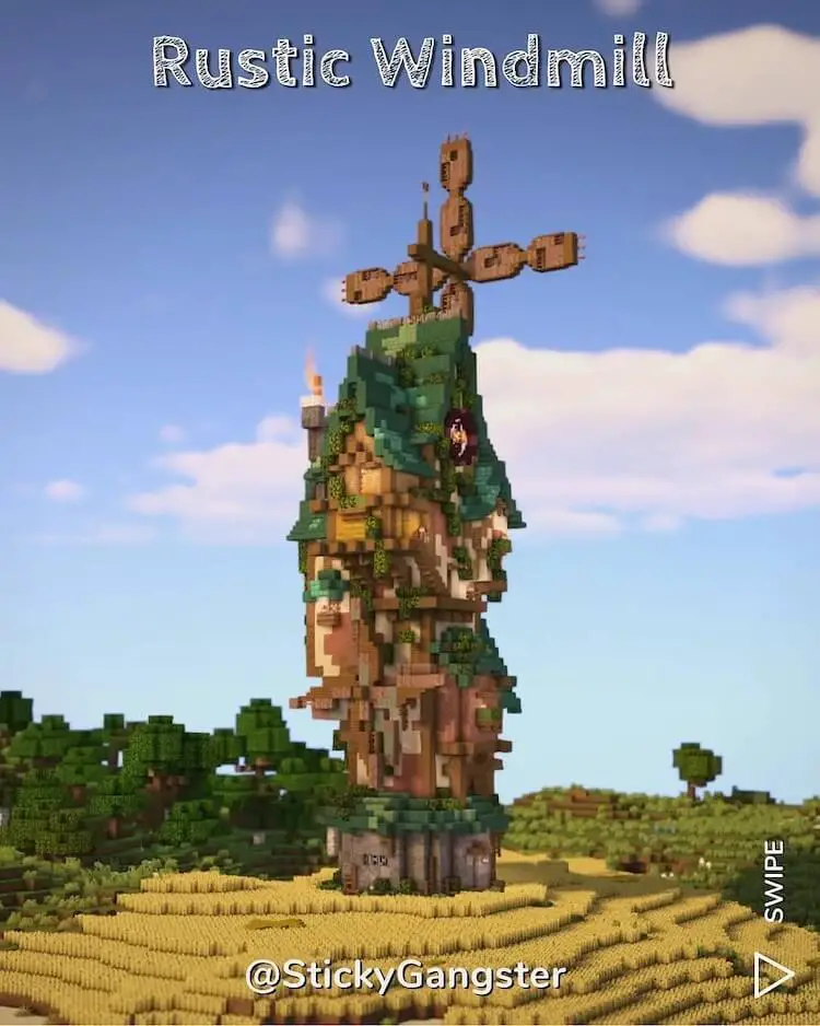 Minecraft: COMO FAZER UM MOINHO DE VENTO MEDIEVAL - CONSTRUÇÕES#5